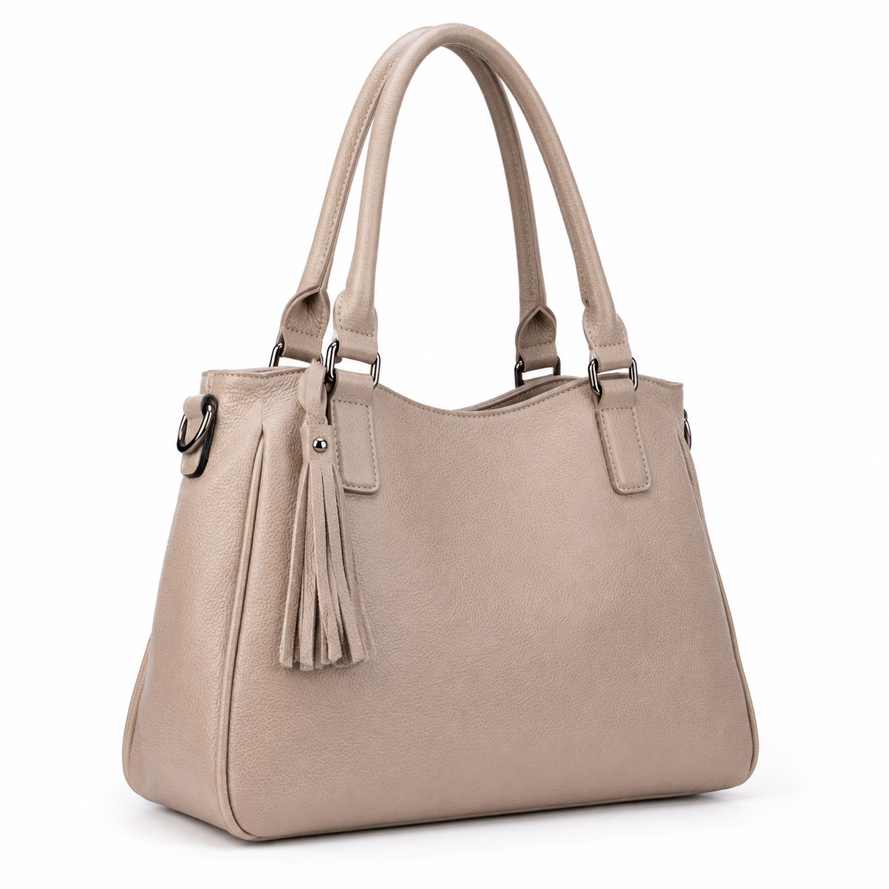 SlimBag Beige Faux Leather Tote Handbag