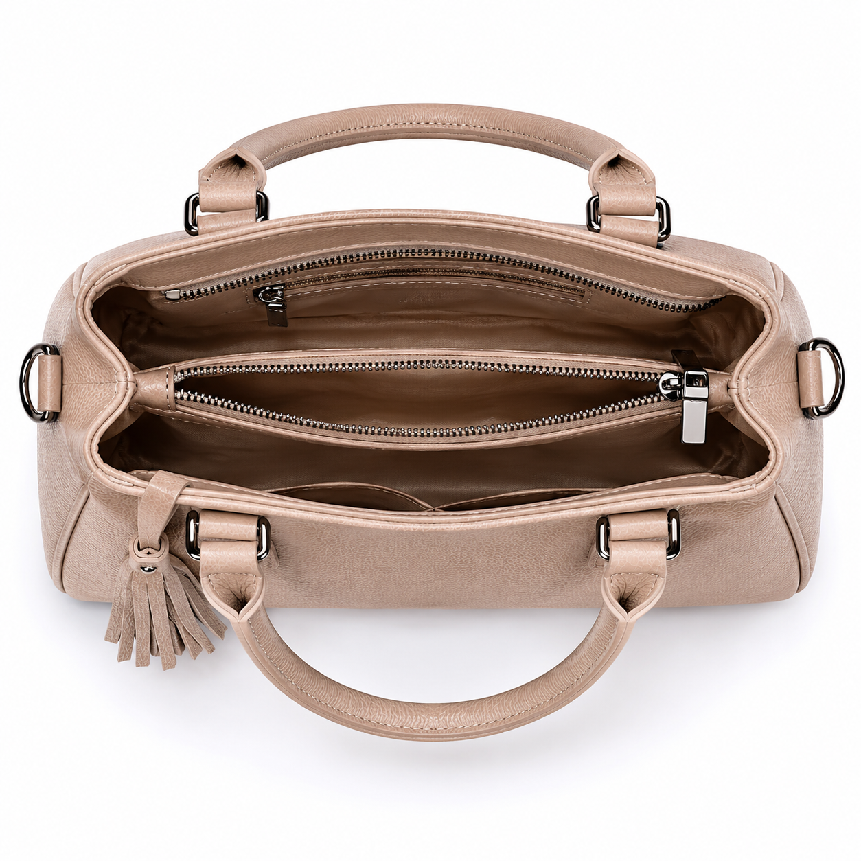 SlimBag Beige Faux Leather Tote Handbag