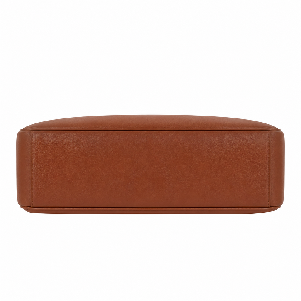 Slim Bag Brown Faux Leather Shoulder Handbag