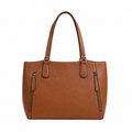 SlimBag Brown Faux Leather Tote Shoulder Bag