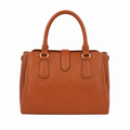 SlimBag Brown Structured Tote Handbag with Dual Handles