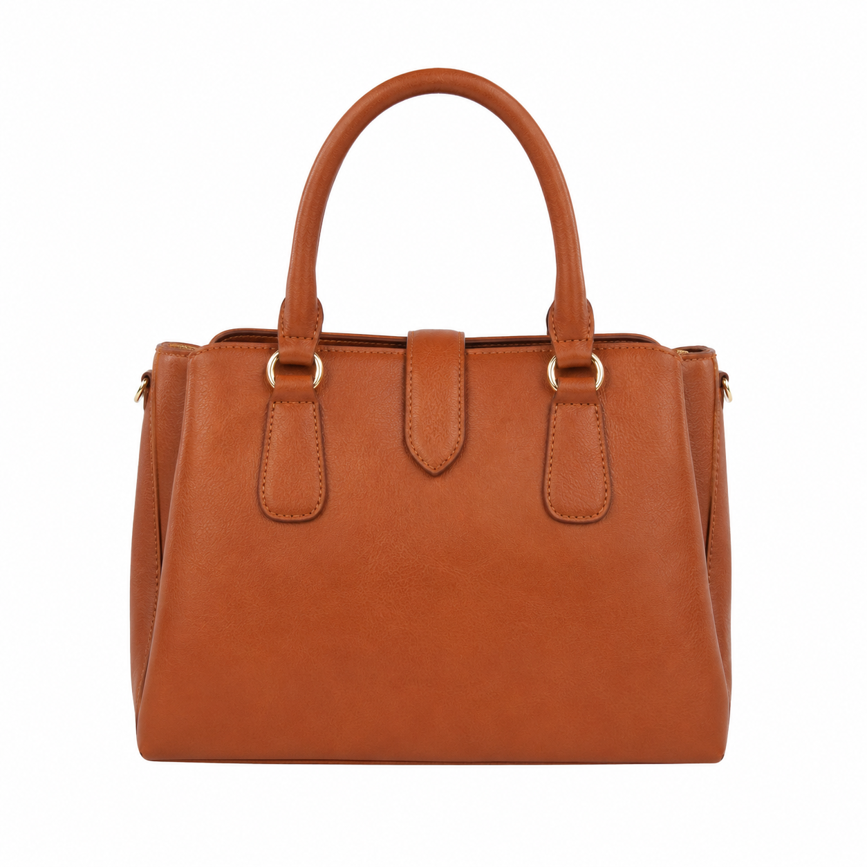 SlimBag Brown Structured Tote Handbag with Dual Handles
