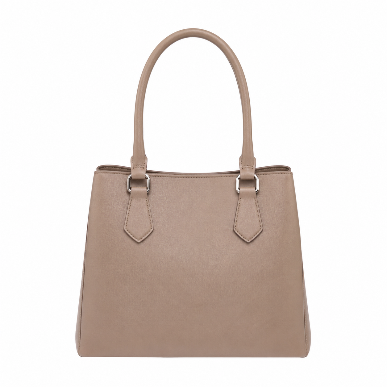 SlimBag Taupe Faux Leather Tote Handbag